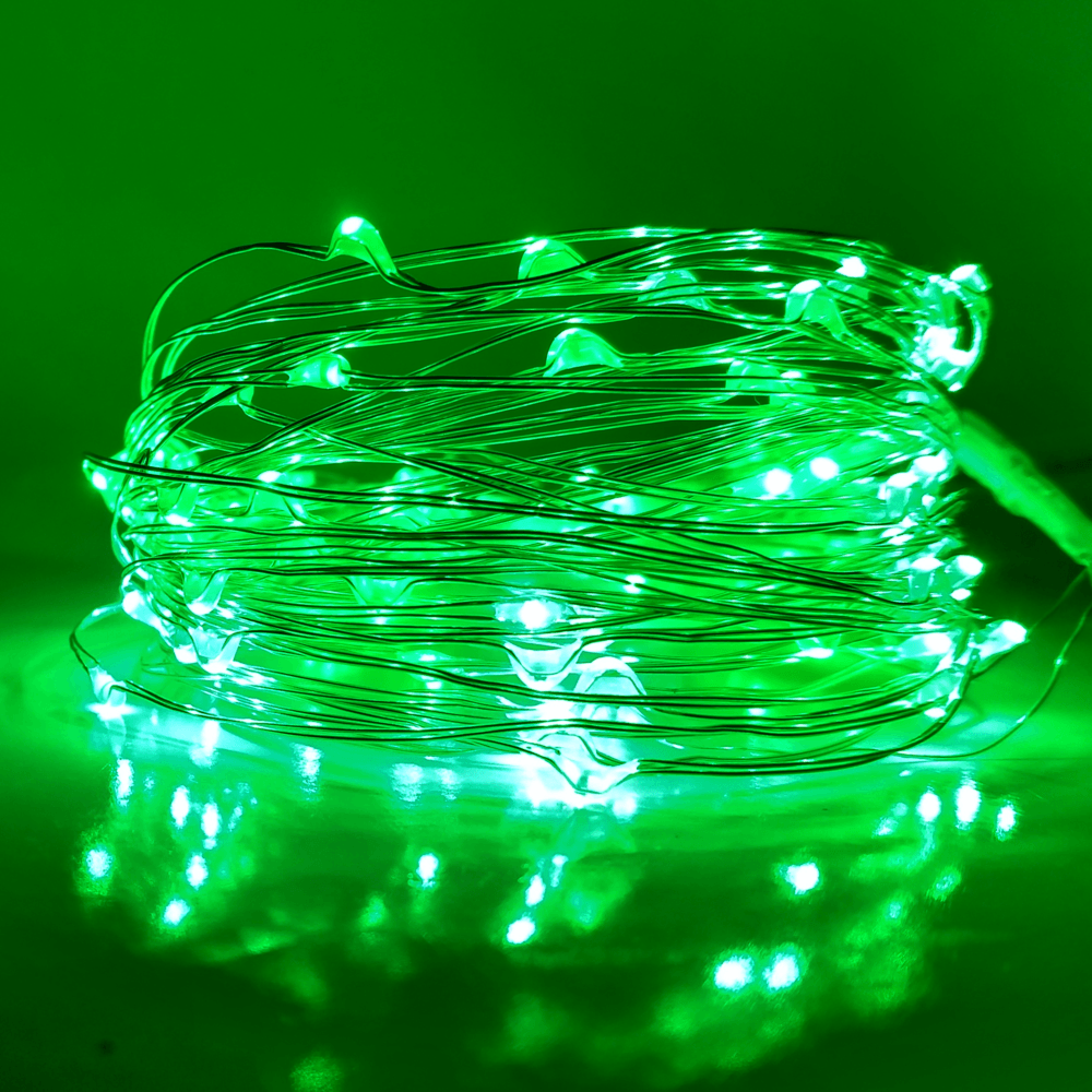 39 Inch Fairy Wire, 20 Green LEDs, Coin Cell Battery Pack - CRFW-Green (Close Out)