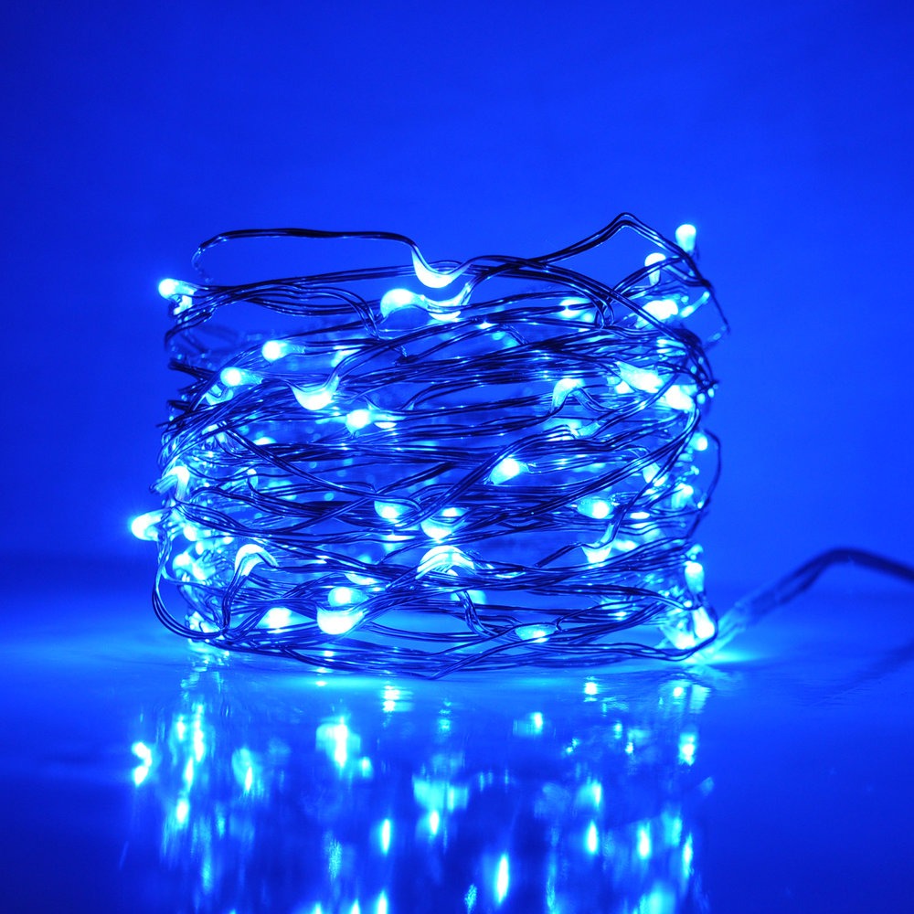 39 Inch Fairy Wire, 20 Blue LEDs, Coin Cell Battery Pack  - CRFW-Blue (Close Out)