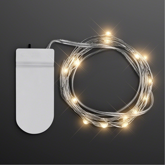 39 Inch Fairy Wire, Choose 10 or 20 Warm White LEDs, Coin Cell Battery Pack  - CRFW