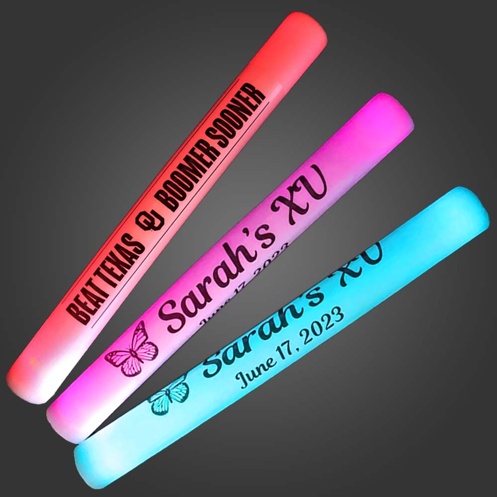 CUSTOMIZED 7 Mode Foam Sticks Foam Lightstick, LED Foam Stick, baton*, *baton, tubes, noodle, tube lights, light up tubes, LED Lightstick, Light Up Foam Stick, rave, festival, bar, give away, party, beach, wedding, edm, edc, burning man, school