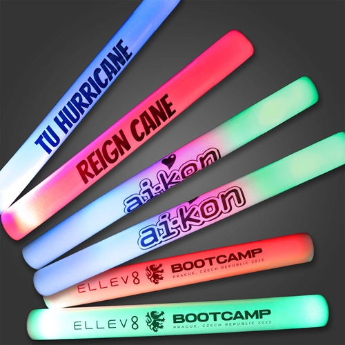 CUSTOMIZED Flashing Foam Stick custom foam, customized foam, foam sticks for wedding, foam stick, LED foam stick, noodle, tubes, baton*, *baton, tube lights, light up tubes, flashing foam stick, lighted foam stick, light-up foam stick, glowing foam stick, glow foam stick, discount foam stick, wholesale foam stick, foam wand, bar, festival, rave, music, edm, edc, cheer, dance, groups, light stick