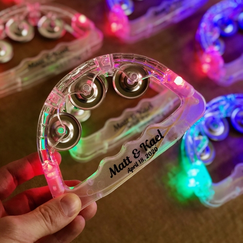 Custom Printed Light Up Tambourines custom, custom novelties, customized, personalized, personalized toy tambourine, personalized giveaways, custom promotional novelties, light up tambourines, wedding tambourine, led tambourine, birthday party give away