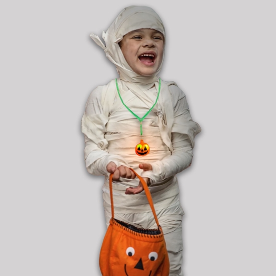 Extreme Glow Soft Silicone Halloween Necklace for Trick or Treating - NECKPUMPKIN