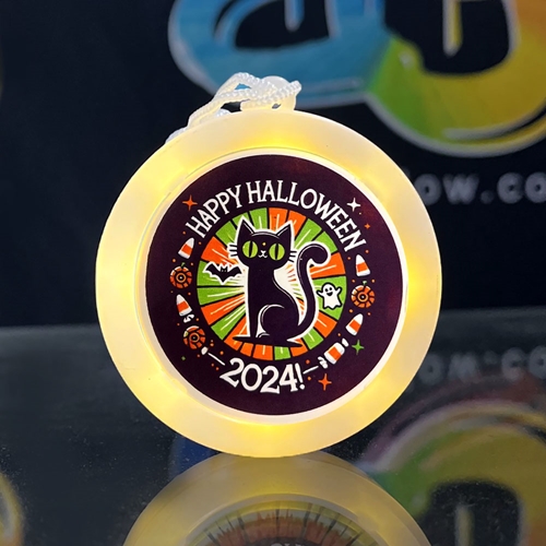 Halloween Designed No Boo No Scare Luminous Arc Medallion LED Necklace Warm White  Halloween necklace, no scare necklace, hallween no scare, no boo necklace, haunted house necklaces, LED necklace, Light-up medallion, Party necklace, LED party favor, Flashing necklace, Event accessories, Novelty necklace, Glow necklace, Wedding LED necklace, Concert LED necklace, Quinceañera LED necklace, Birthday party necklace