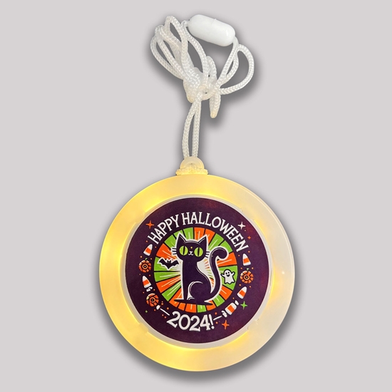 Halloween Designed No Boo No Scare Luminous Arc Medallion LED Necklace Warm White  - ARCHALLOWEEN