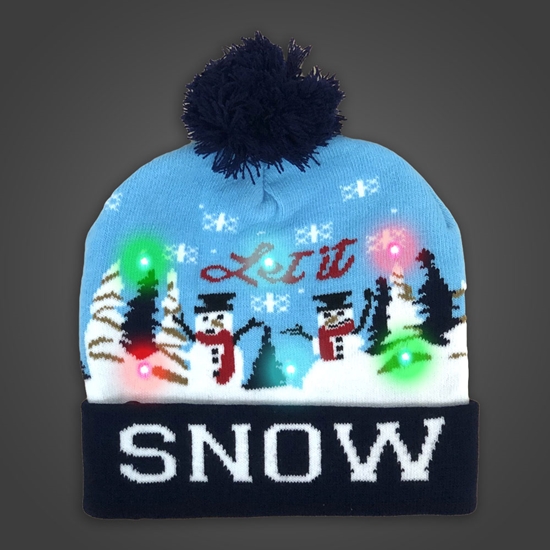 LED Beanie Snow Scene Sock Hat - BEANIESNOWSCENE