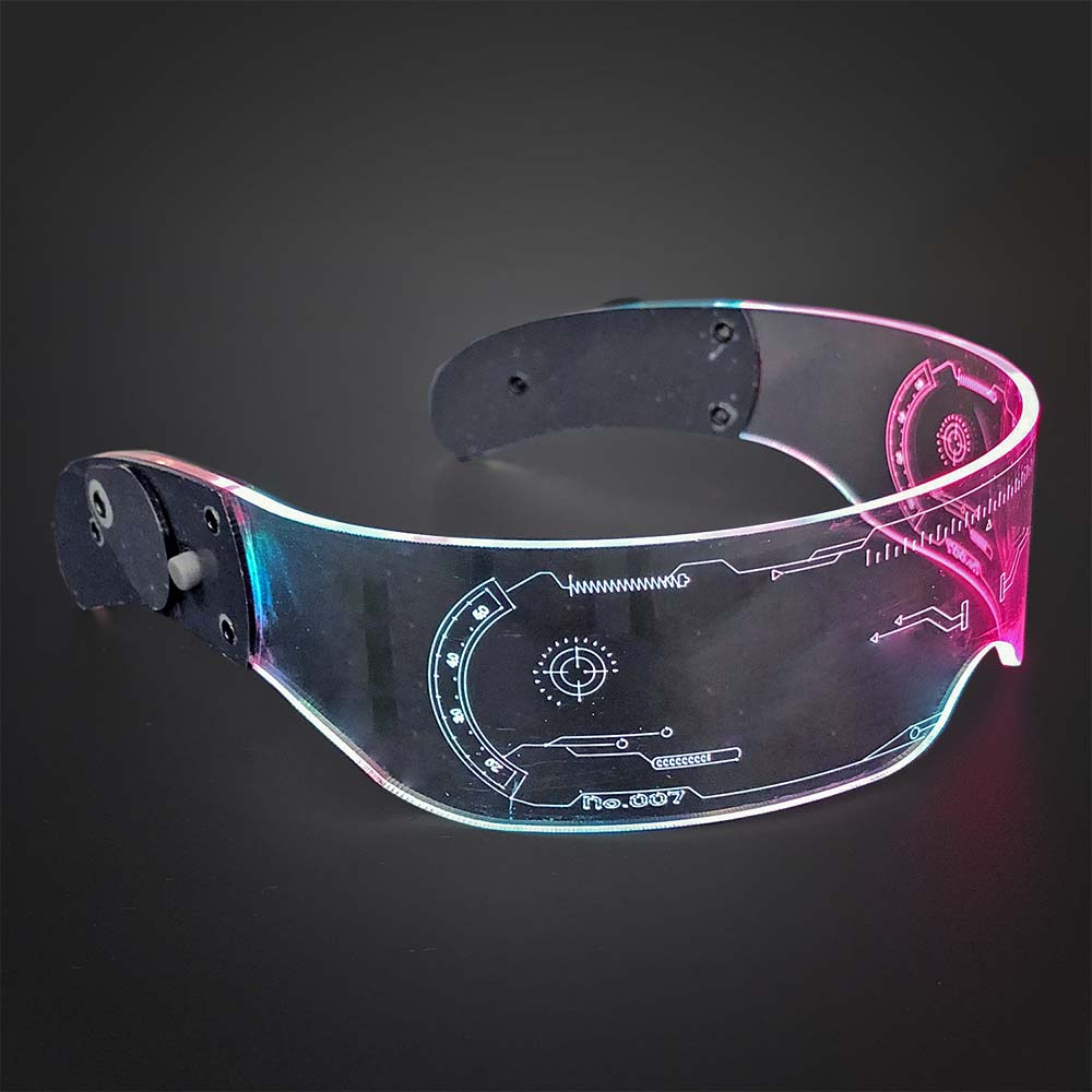 LED Visor Sun Glasses led sunglasses, lighted sunglasses, light up sunglasses, LED sunglasses, wrap-around lighted sunglasses, wrap-around shades, visor glasses, party, dance, rave, EDM, Burning Man