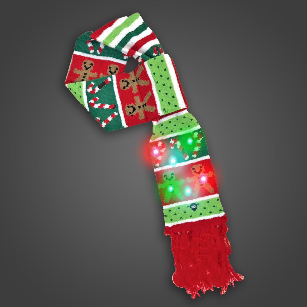 Light Up LED Gingerbread Scarf - SCARFGINGER