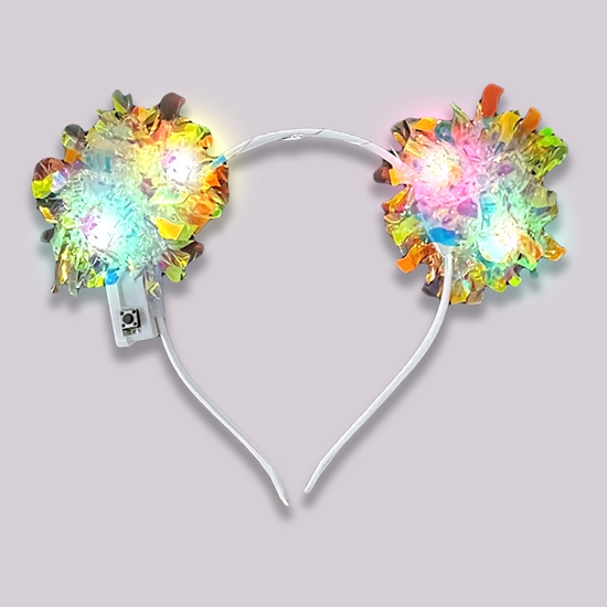 Light-Up Tinsel Headband Boppers - HEADTINSEL