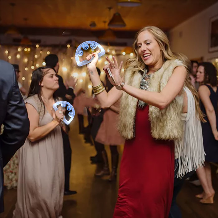 White LED Wedding Tambourine - TAM-WHITE