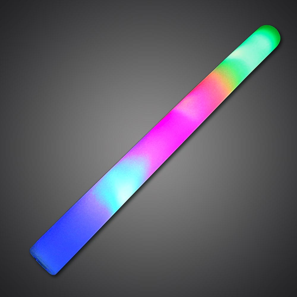 Multi-Colored Flashing Foam Stick  foam stick, LED foam stick, baton*, *baton, tubes, tube lights, noodle, light up tubes, flashing foam stick, lighted foam stick, light-up foam stick, glowing foam stick, glow foam stick, discount foam stick, wholesale foam stick, foam wand, bar, festival, rave, music, edm, edc, cheer, dance, groups, light stick, school