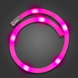 Pink Neon Coil Necklaces flashing necklace, lighted necklace, chasing necklace, LED necklace, battery-operated necklace, necklace, tube necklace, mitzvah, party, mardi gras, throw, halloween, july 4th, vend, fundraiser, school, give away, cheap, inexpensive