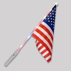 Red White Blue LED USA Flag with Lighted Handle LED USA flag, novelty flag, patriotic decor, LED flag, American flag LED, party decor, event lighting, USA LED decor, flag lights, patriotic LED, USA decor, novelty lighting, LED decorations, American pride decor, festive lighting, illuminated flag, LED party flag, USA flag lights, celebration decor, LED novelty flag.