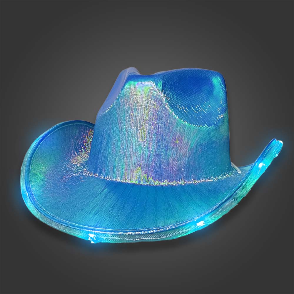 Shiny Fabric Light Up Cowboy Hat  lighted cowboy hat, lighted hat, light up cowboy hat, light up hat, flashing hat, blinking hat, men, ladies, women, dance, costume, new years, mardi gras, july 4th, bachelorette party, mardi gras hat