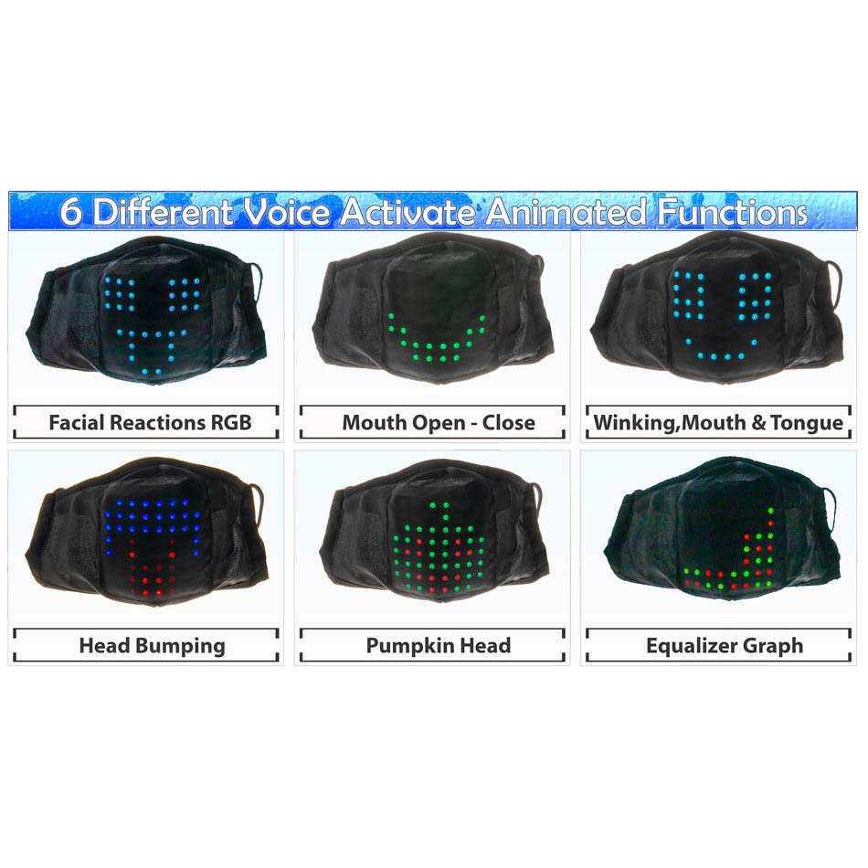 Sound Controlled LED Face Mask - CLOSE OUT - SoundMask