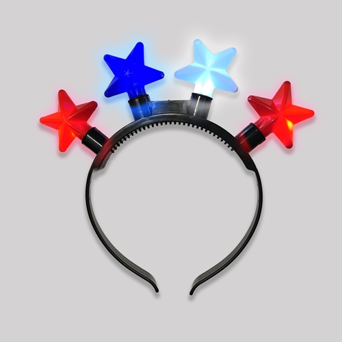 USA Headbopper with LED Stars LED headband, 4th of July headband, patriotic headband, LED stars, red white blue headband, July 4th accessories, USA headband, light-up headband, festive headgear, LED star headband, American flag colors, Independence Day accessory, patriotic LED, holiday headband, celebration headwear, LED party accessory, star headband, glowing headband, 4th of July accessory, LED patriotic headband