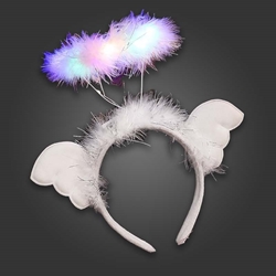 White Headbopper Halo halo, mardi gras, headwear, boppers, led headband, edm, edc, cosplay, costume, rave, festival, burning man