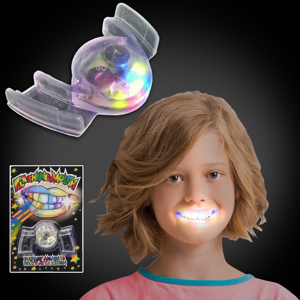 Ready Stock】Flashing Mouthpiece Flashing Mouth Glows Rubber LED