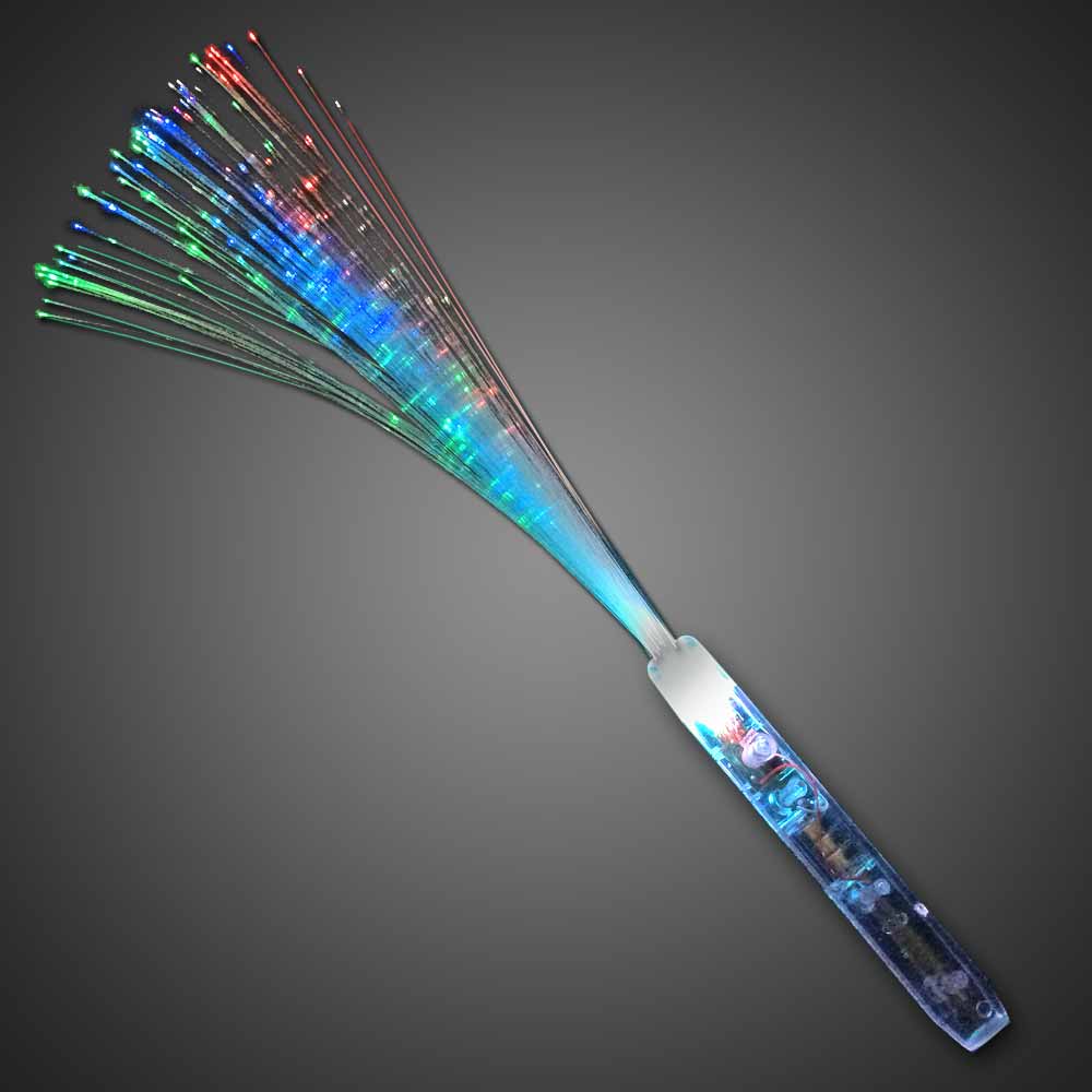 Blue LED Flashing Fiber Optic Light Up LED Glow Wand with your logo