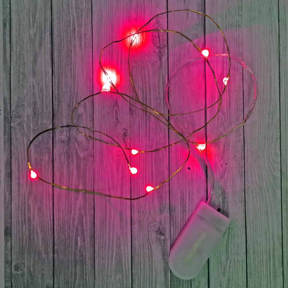 39 Inch Fairy Wire Various Color Options LEDs, Coin Cell Battery Pack, replaceable batteries - REP10