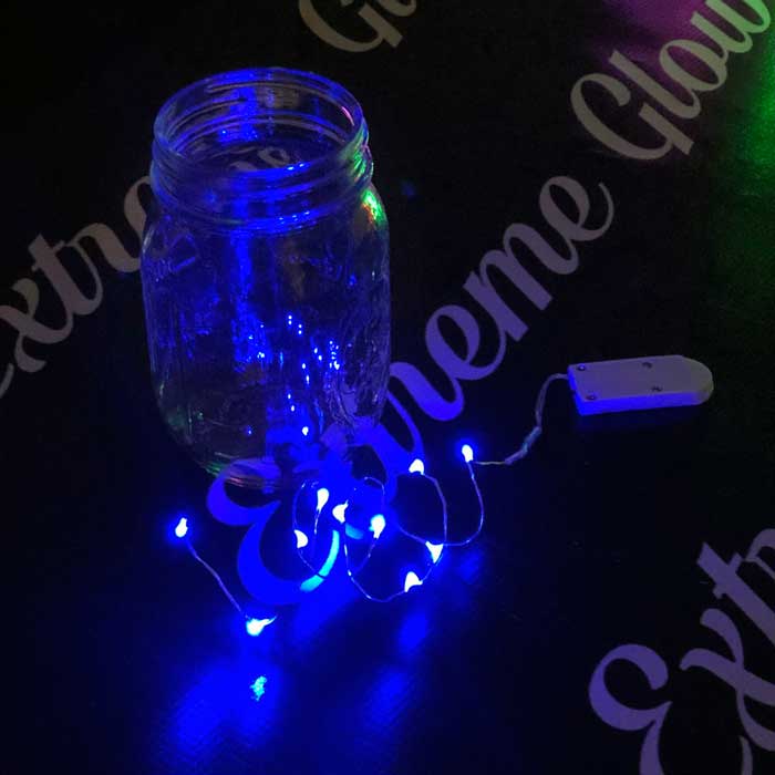 Solid Color Short Wire: 20 inch Fairy Wire, 10 LEDs Coin Cell Batteries  - REP10Solid (Close Out)