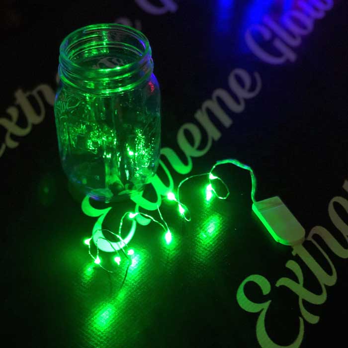 Solid Color Short Wire: 20 inch Fairy Wire, 10 LEDs Coin Cell Batteries  - REP10Solid (Close Out)