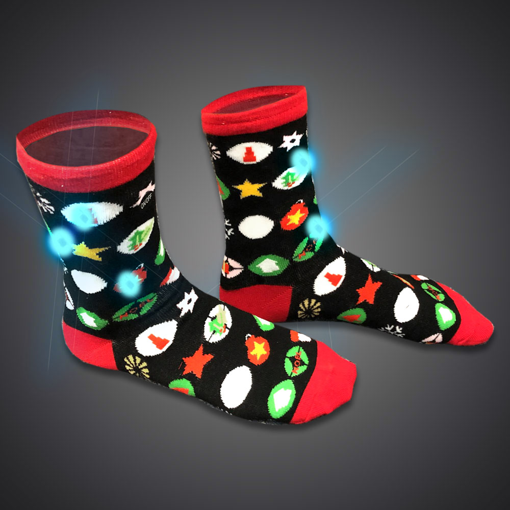 LED Light Up Ornaments Christmas Socks