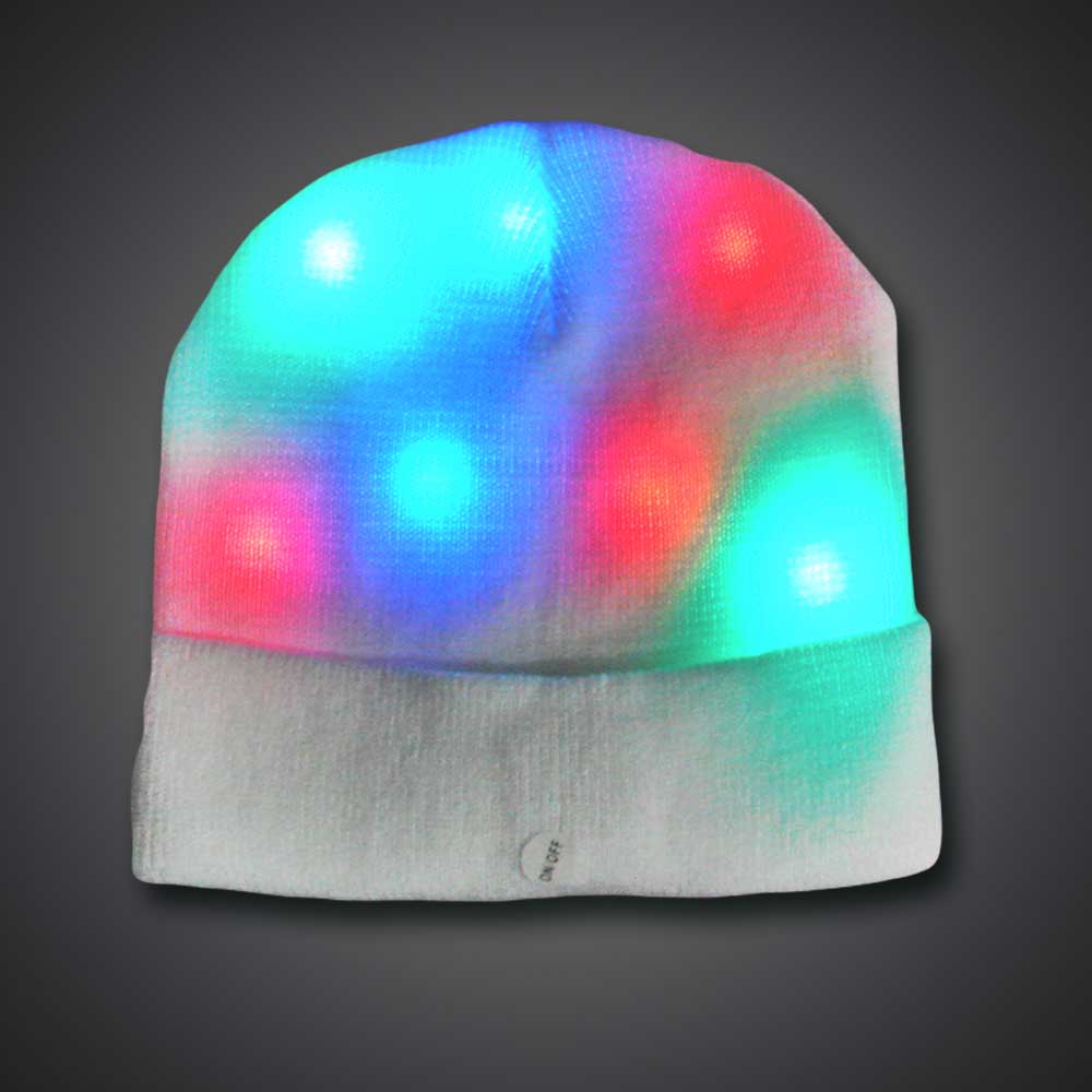 LED Beanie LED Beanie, Light Up Beanie, Lighted Beanie, glow run, night running, sweat band, exercise, halloween, burning man, visibility, safety, cloth headband, rave, EDM, Festival