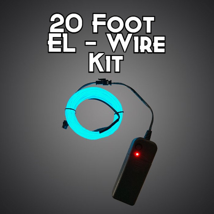 20-foot EL Wire Kit electroluminescent wire, cool neon, fluorescent wire, el wire, craft, costume, burning man, art, cosplay