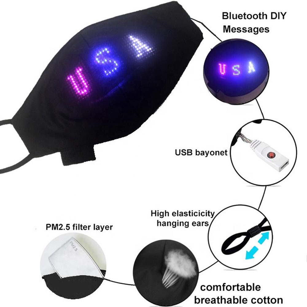 Programmable App Controlled LED Face Mask - AppMask (Close Out)