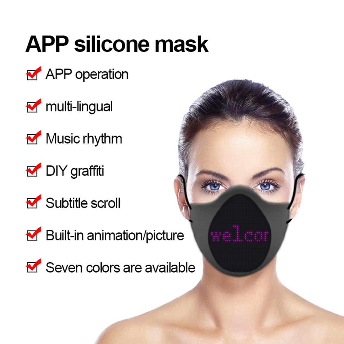 Silicone Rainbow LED App Mask - SiliconeMask (Close Out)