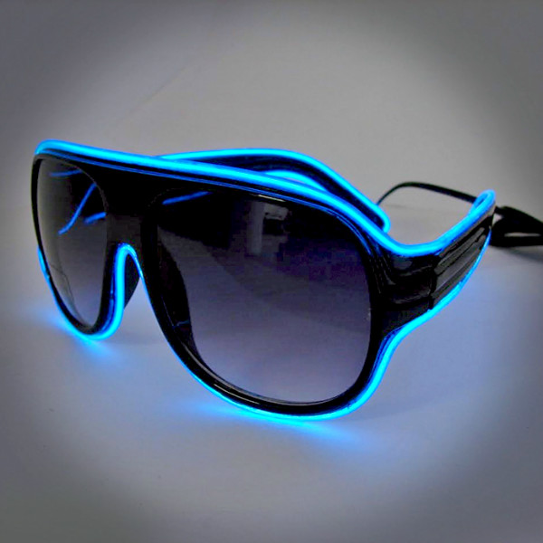 Blue EL Wire on Black Frames