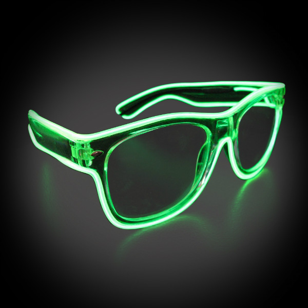 Green Wayfarers with Clear Frames